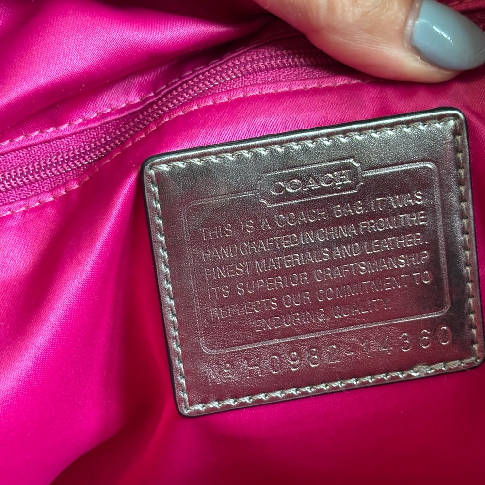 EUC Coach Poppy Pink and Black Shoulder Bag with Plaid Design - Picture 15 of 15